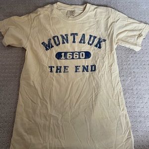 Montauk, NY yellow t-shirt.